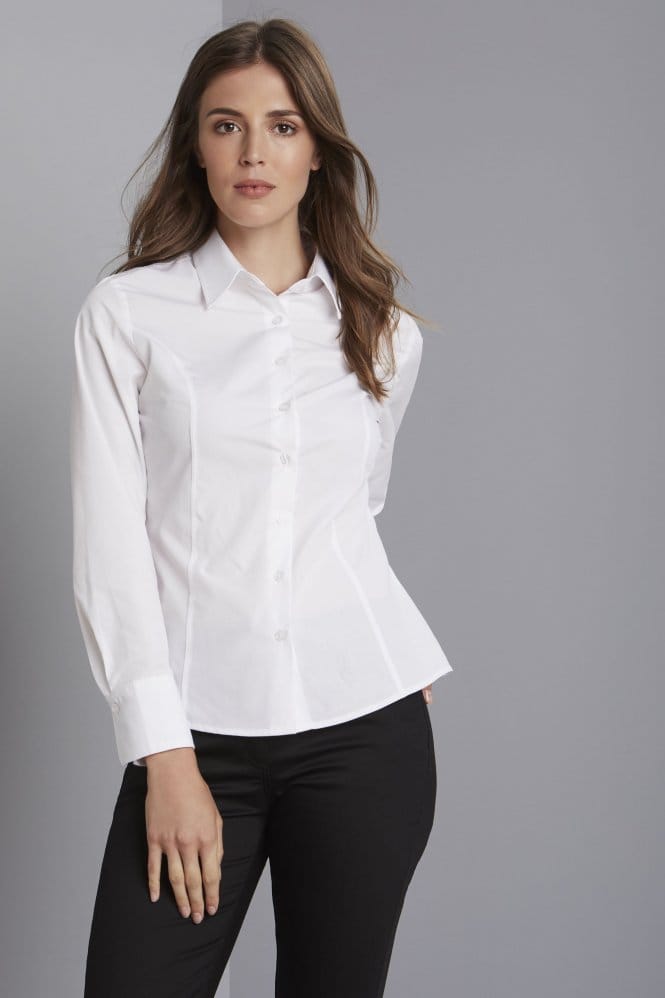 Sj Classic Womens Ls Shirt White Sj 5404