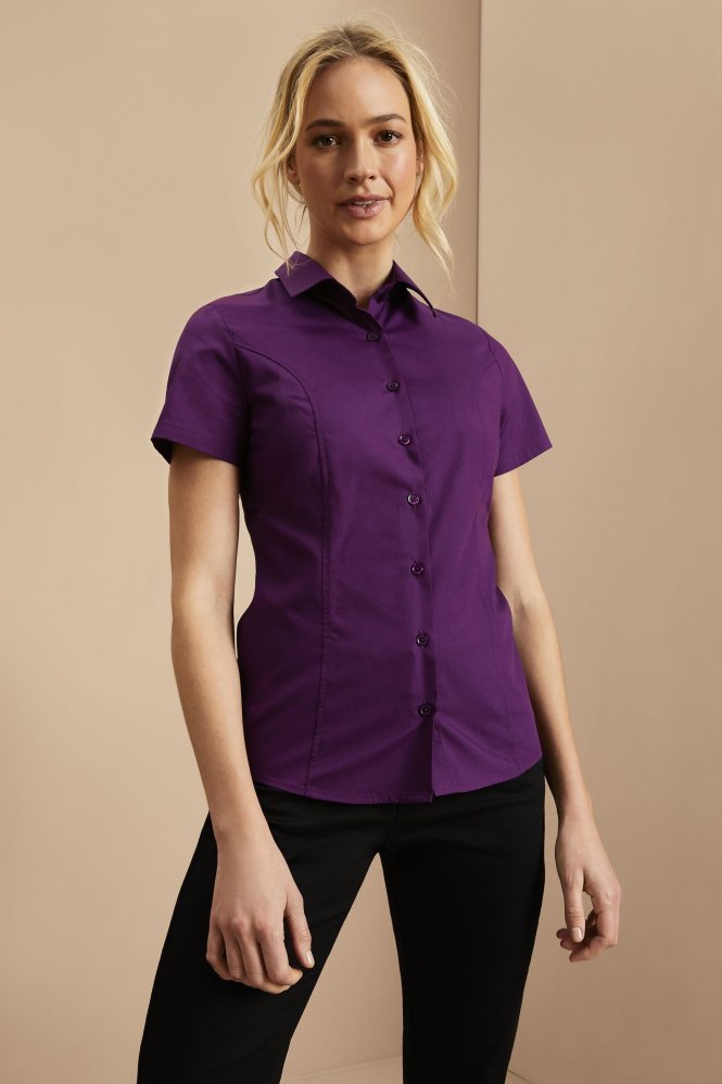 Essentials Womens Short Sleeve Shirt Plum Simon Jersey 